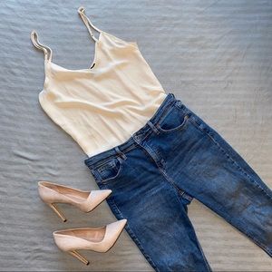 FORVER 21 beige tank with adjustable straps